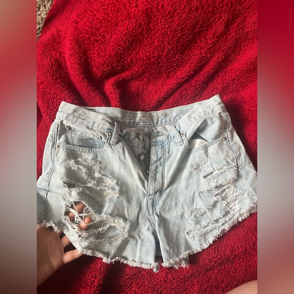 American Eagle Outfitters Blue Jean Shorts Distressed Casual